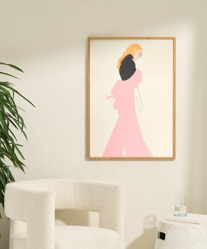 PAPER COLLECTIVE AMELIE HEGARDT Pink Dress Poster Art Print, 50x70cm