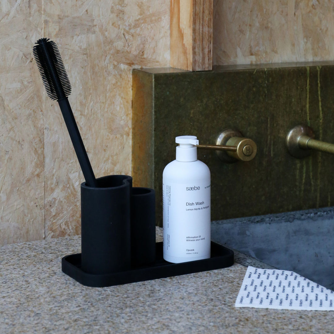 DESIGNSTUFF DRIP Store-All Cutlery Drainer/Holder, Black