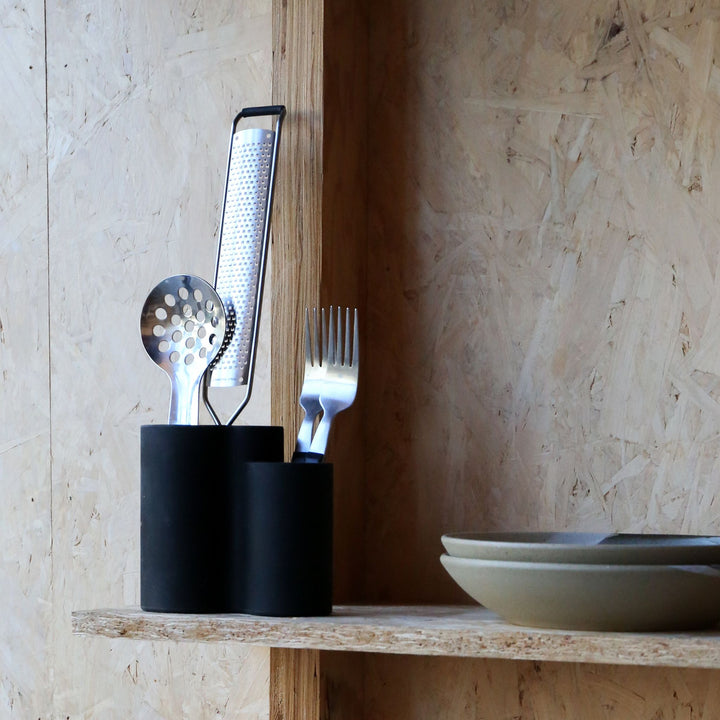 DESIGNSTUFF DRIP Store-All Cutlery Drainer/Holder, Black