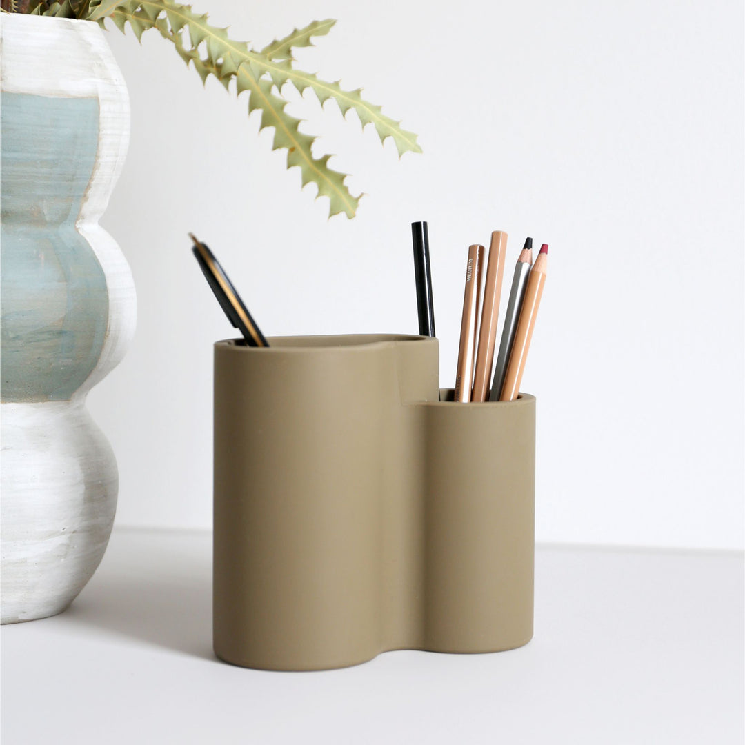 DESIGNSTUFF DRIP Store-All Cutlery Drainer/Holder, Khaki