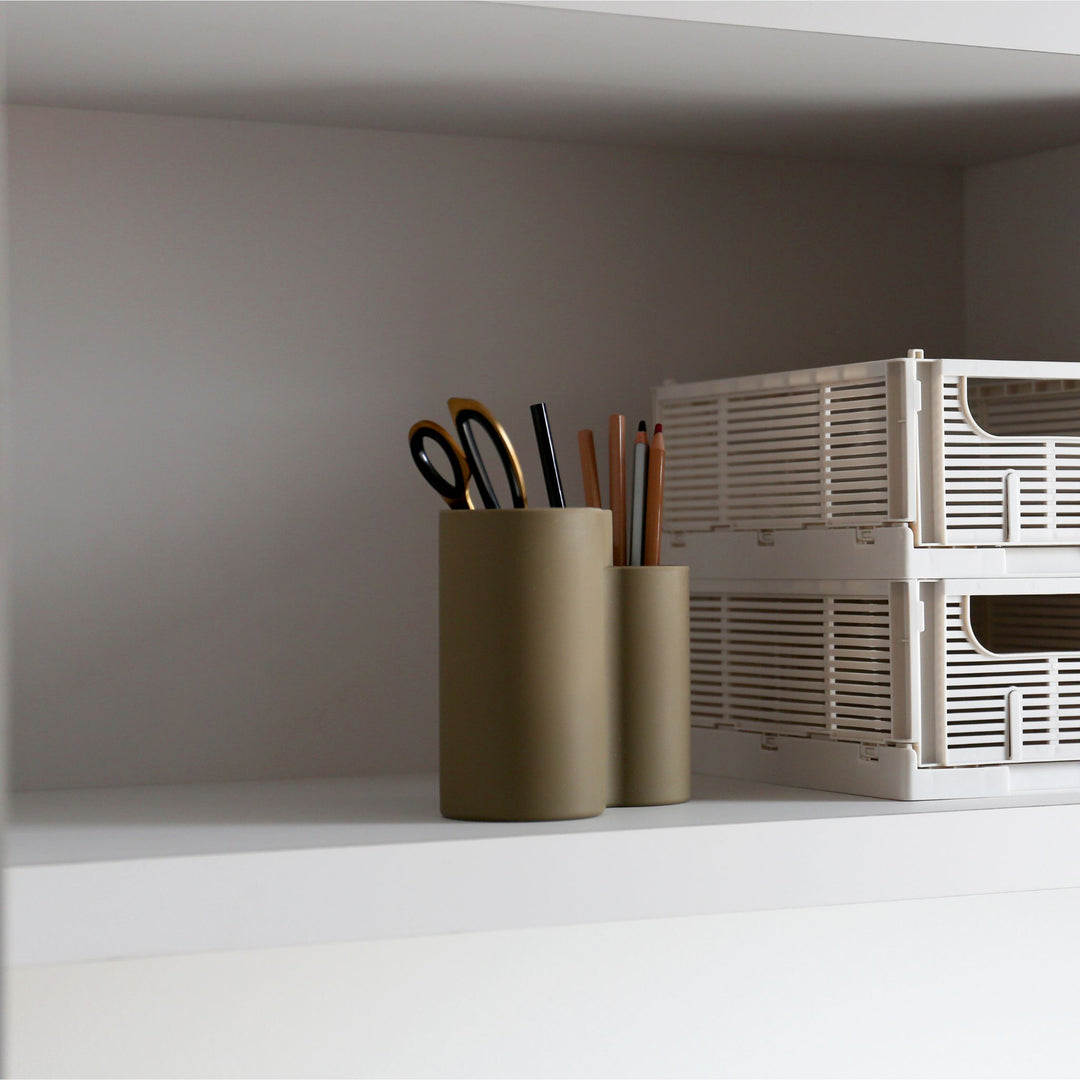 DESIGNSTUFF DRIP Store-All Cutlery Drainer/Holder, Khaki