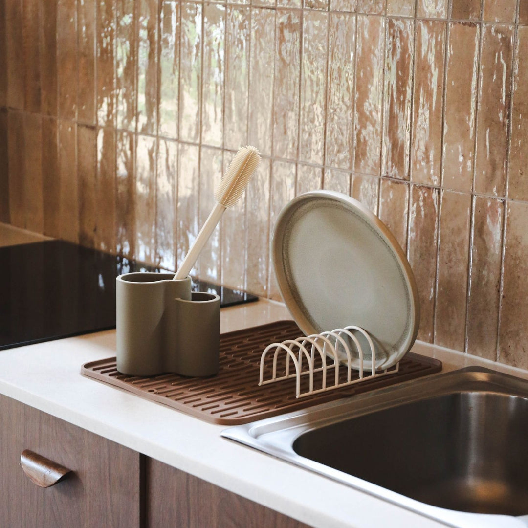 DESIGNSTUFF DRIP Store-All Cutlery Drainer/Holder, Khaki