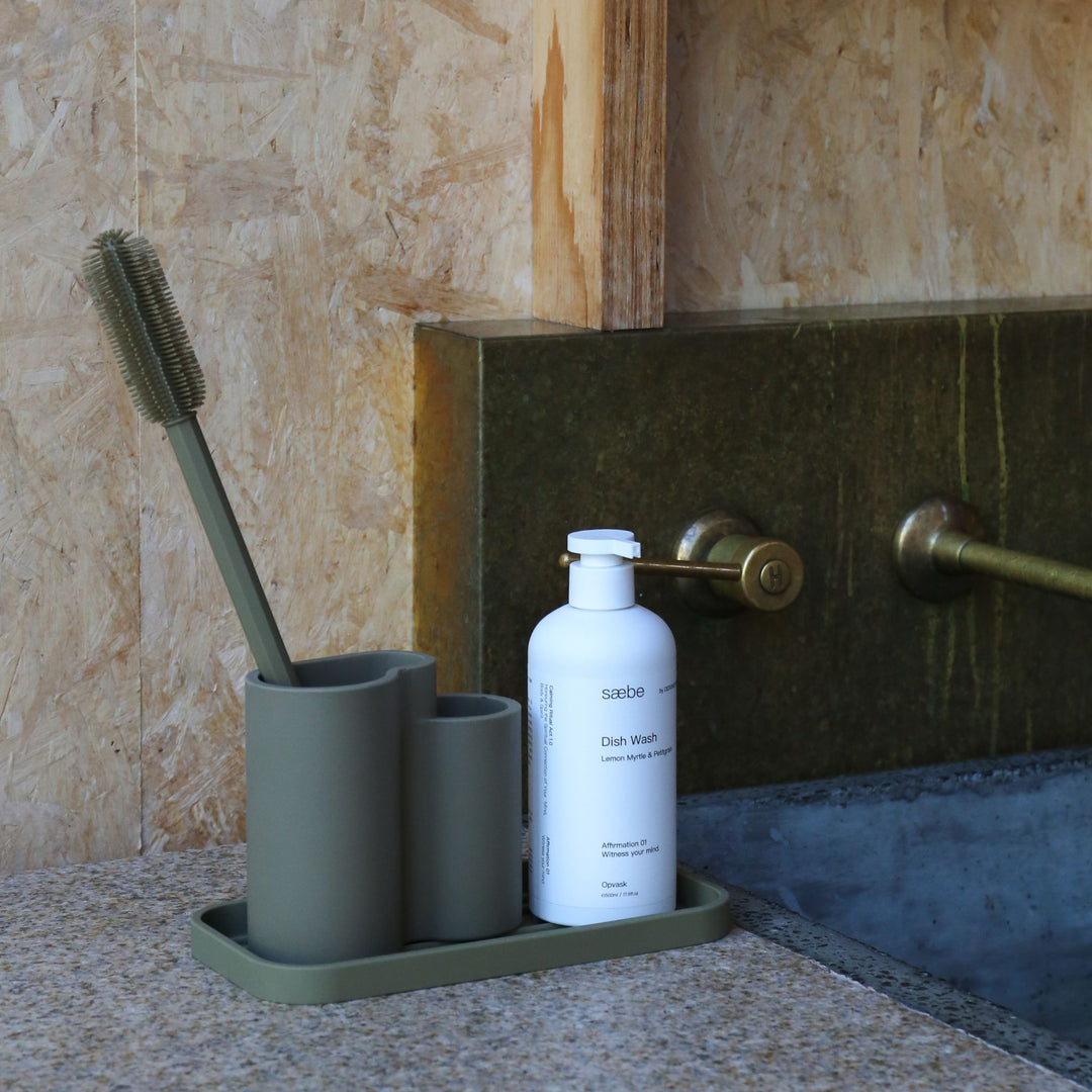 DESIGNSTUFF DRIP Store-All Cutlery Drainer/Holder, Khaki