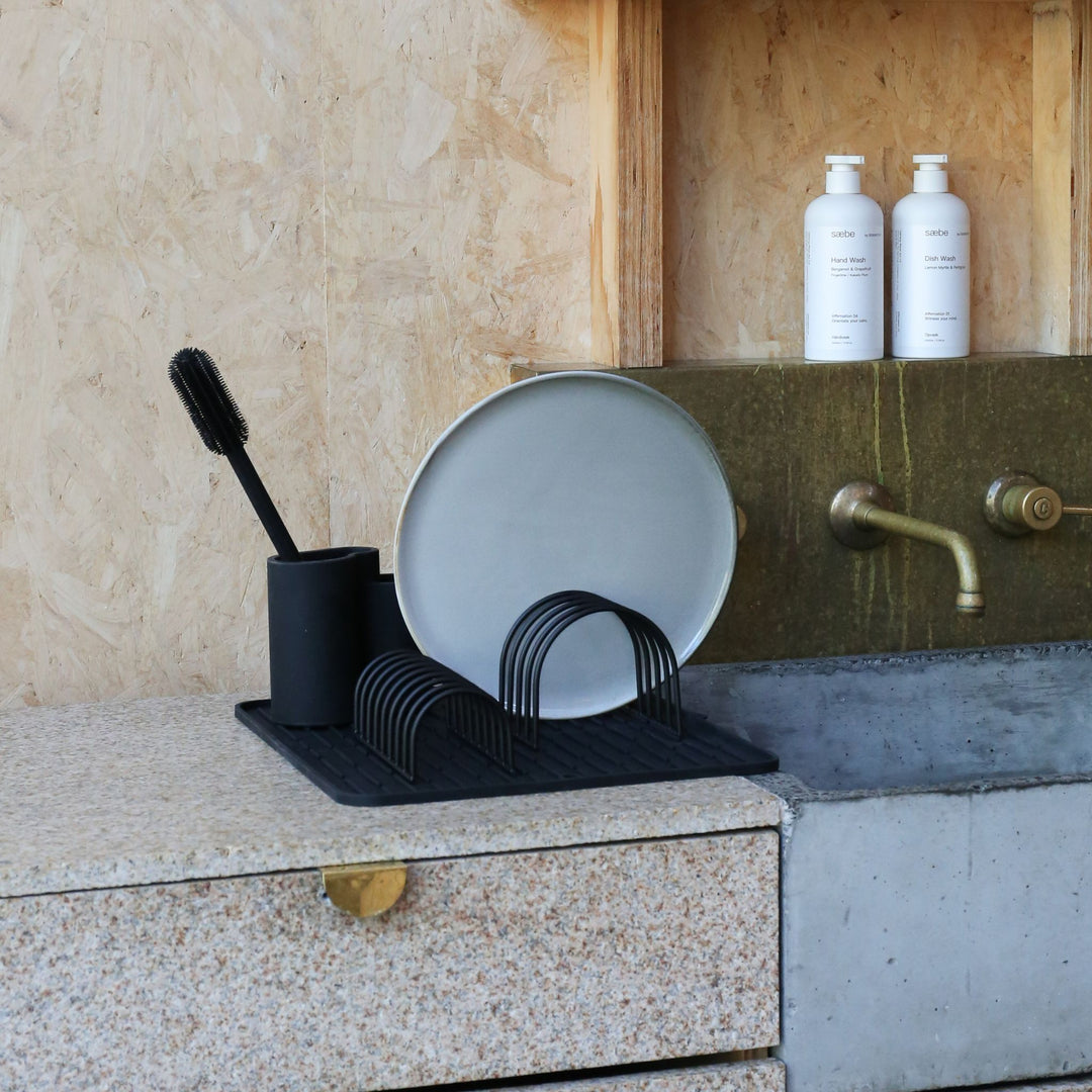 DESIGNSTUFF DRIP Dish Drainer, Black (Set of 2)