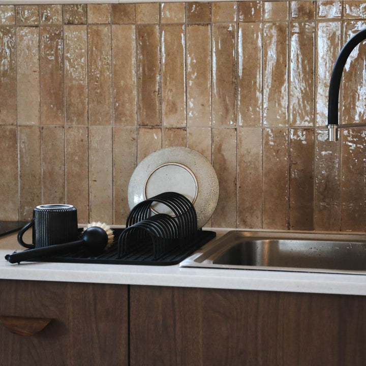 DESIGNSTUFF DRIP Dish Drainer, Black (Set of 2)