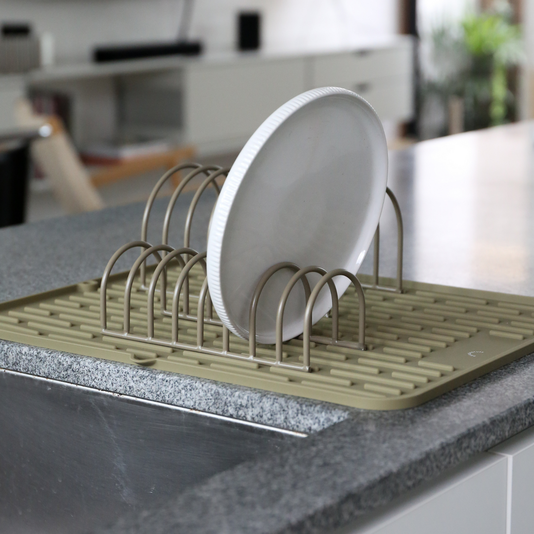 DESIGNSTUFF DRIP Dish Drainer, Khaki (Set of 2)