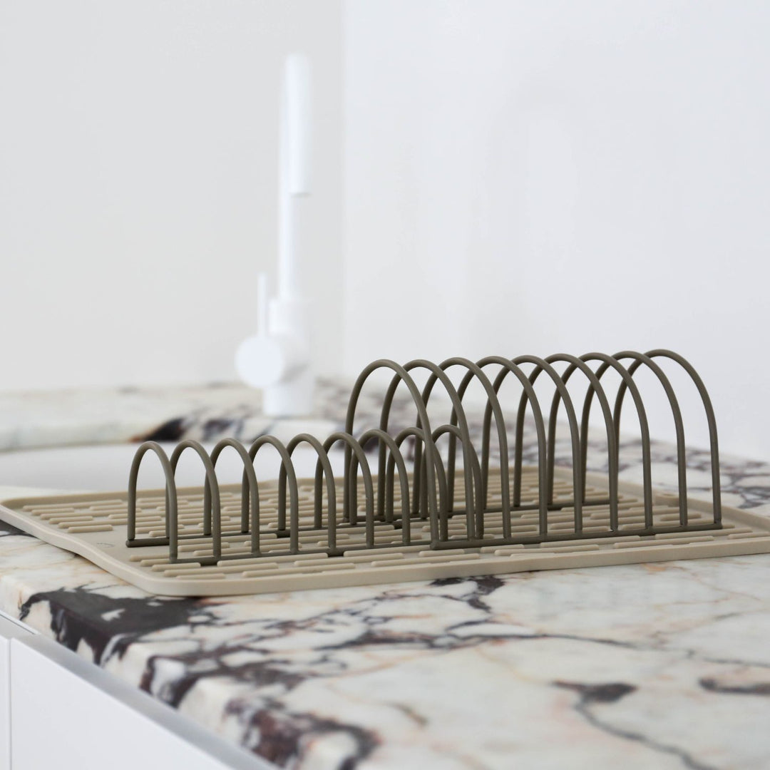 DESIGNSTUFF DRIP Dish Drainer, Khaki (Set of 2)