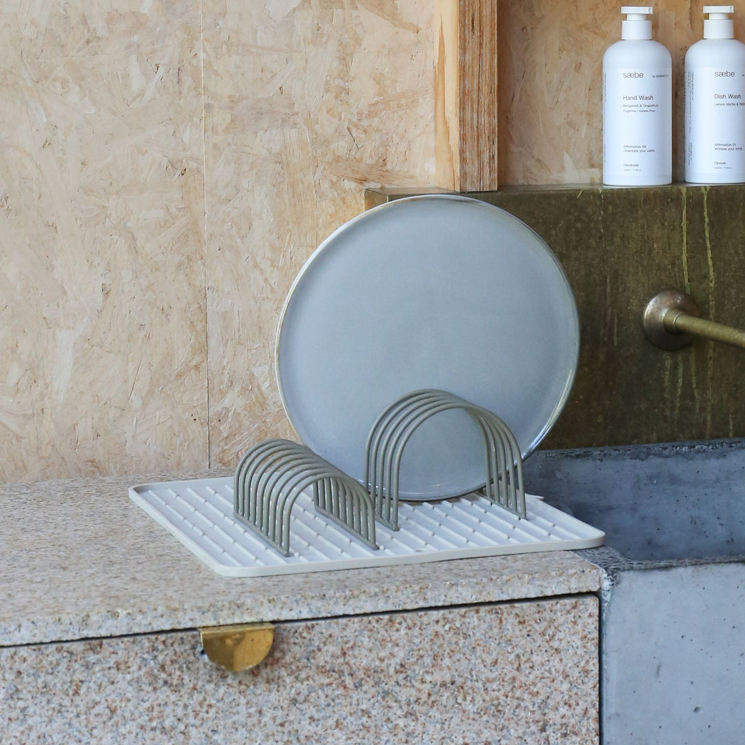DESIGNSTUFF DRIP Dish Drainer, Khaki (Set of 2)