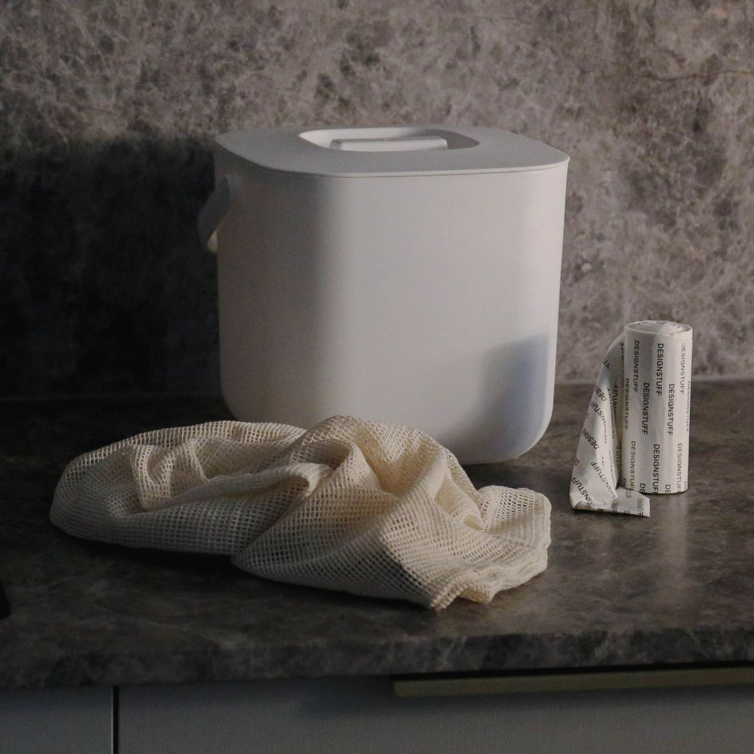 DESIGNSTUFF ETTA Compost Bin 7L, White