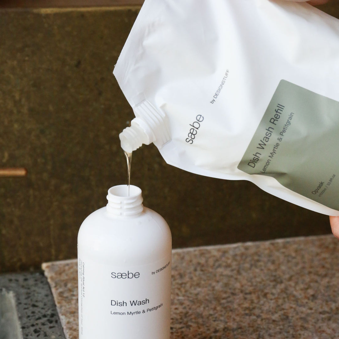 DESIGNSTUFF Saebe Dish Wash Refill, Lemon Myrtle & Petitgrain, 1L
