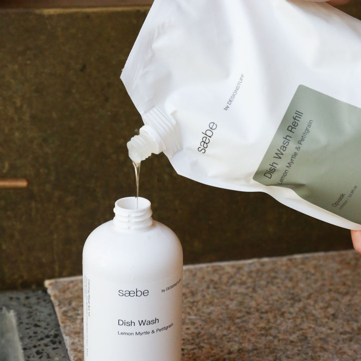 DESIGNSTUFF Saebe Dish Wash Refill, Lemon Myrtle & Petitgrain, 1L