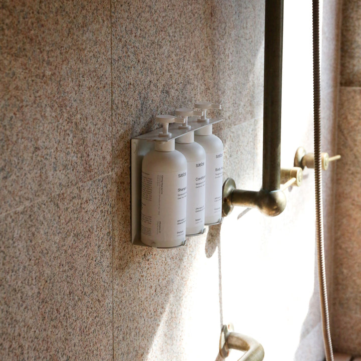 DESIGNSTUFF Lockable Soap Dispenser Holder, Triple 500ml, White