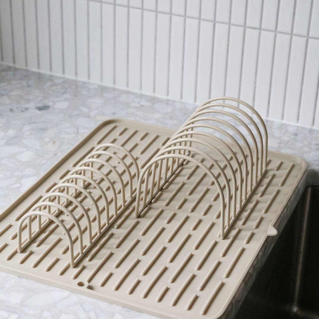 DESIGNSTUFF DRIP Dish Drainer, Sand (Set of 2)