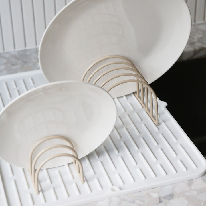 DESIGNSTUFF DRIP Dish Drainer, Sand (Set of 2)