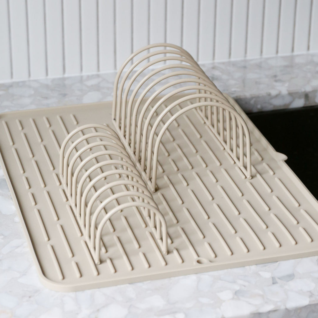 DESIGNSTUFF DRIP Dish Drainer, Sand (Set of 2)