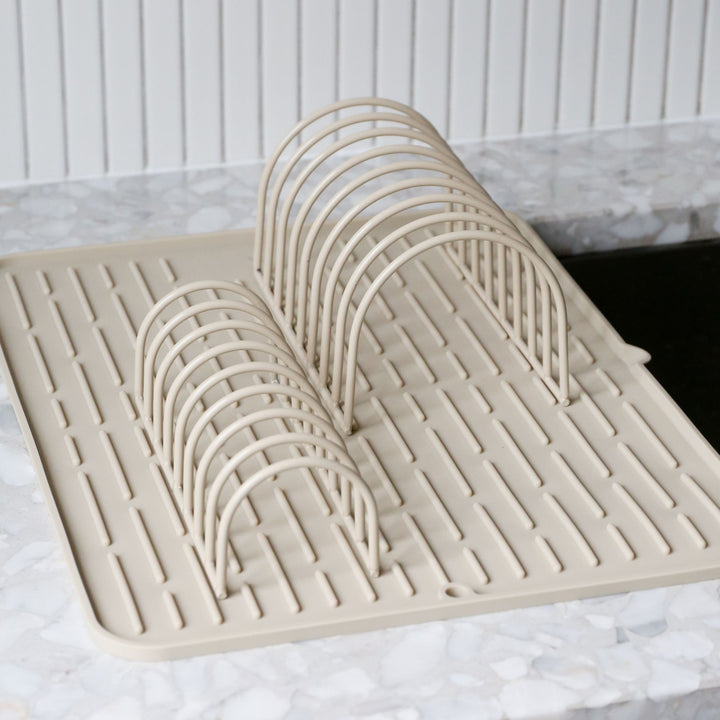 DESIGNSTUFF DRIP Dish Drainer, Sand (Set of 2)