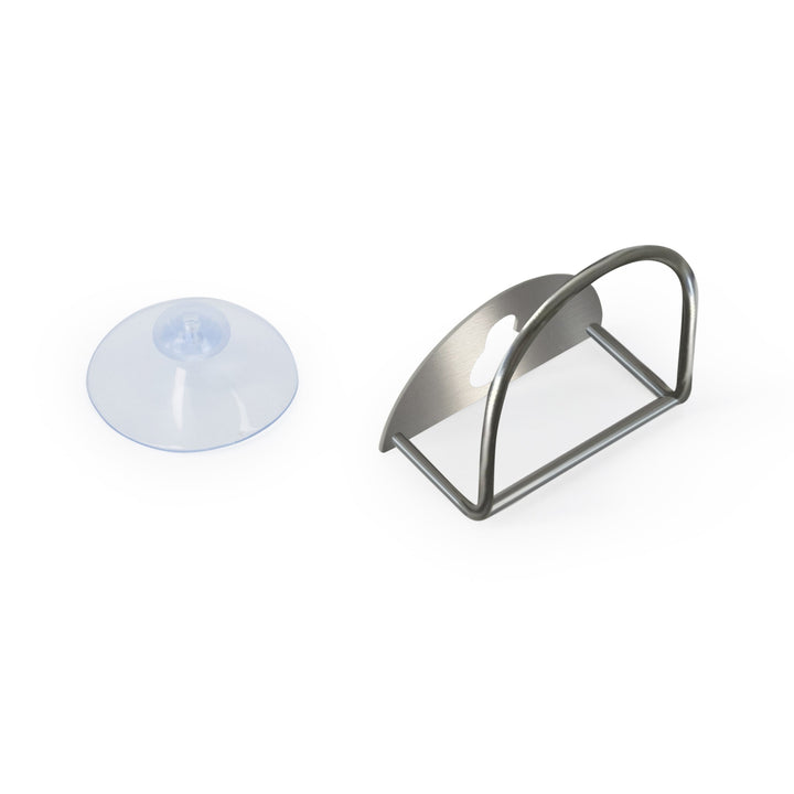 DESIGNSTUFF DRIP Sink Sponge Holder, Brushed Steel
