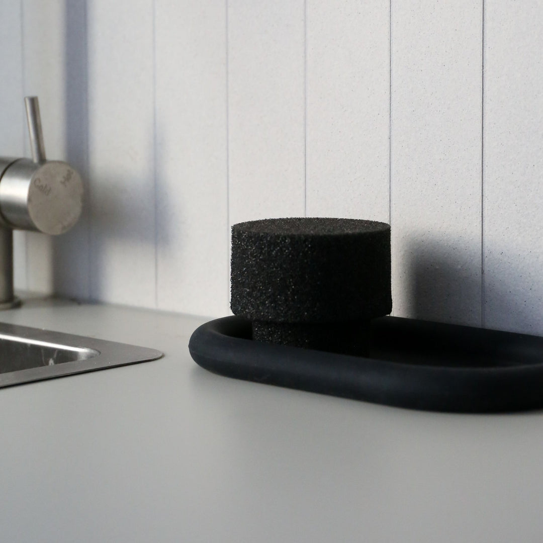 DESIGNSTUFF ETTA Round Silicone Sponge, Black