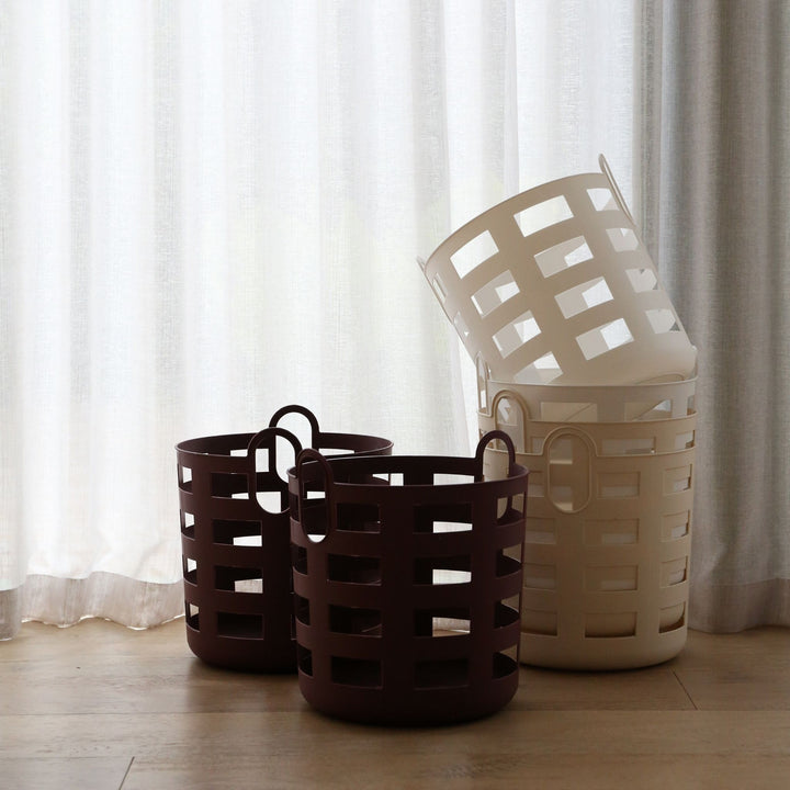 Gift With Purchase | ENKEL STUDIO Storage and Laundry Basket, Large, White (Set of 2)