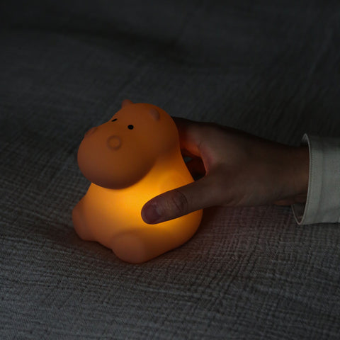 DESIGNSTUFF LUMA Little Hippo Night Lamp, Clay