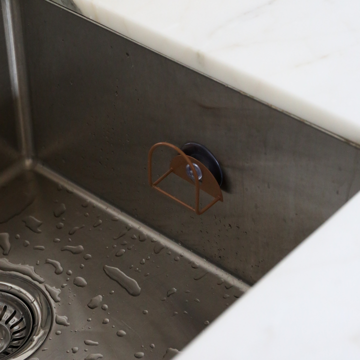 DESIGNSTUFF DRIP Sink Sponge Holder, Camel