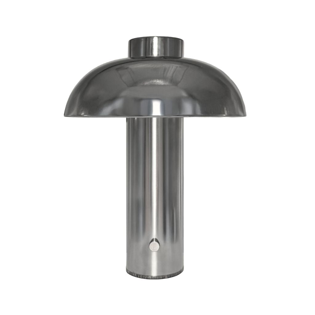 DESIGNSTUFF LUME Elio Pillar Portable Lamp, Chrome/Chrome