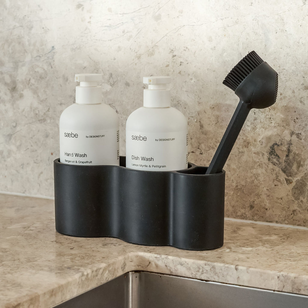 DESIGNSTUFF VANA Sink Caddy, Silicone, Black
