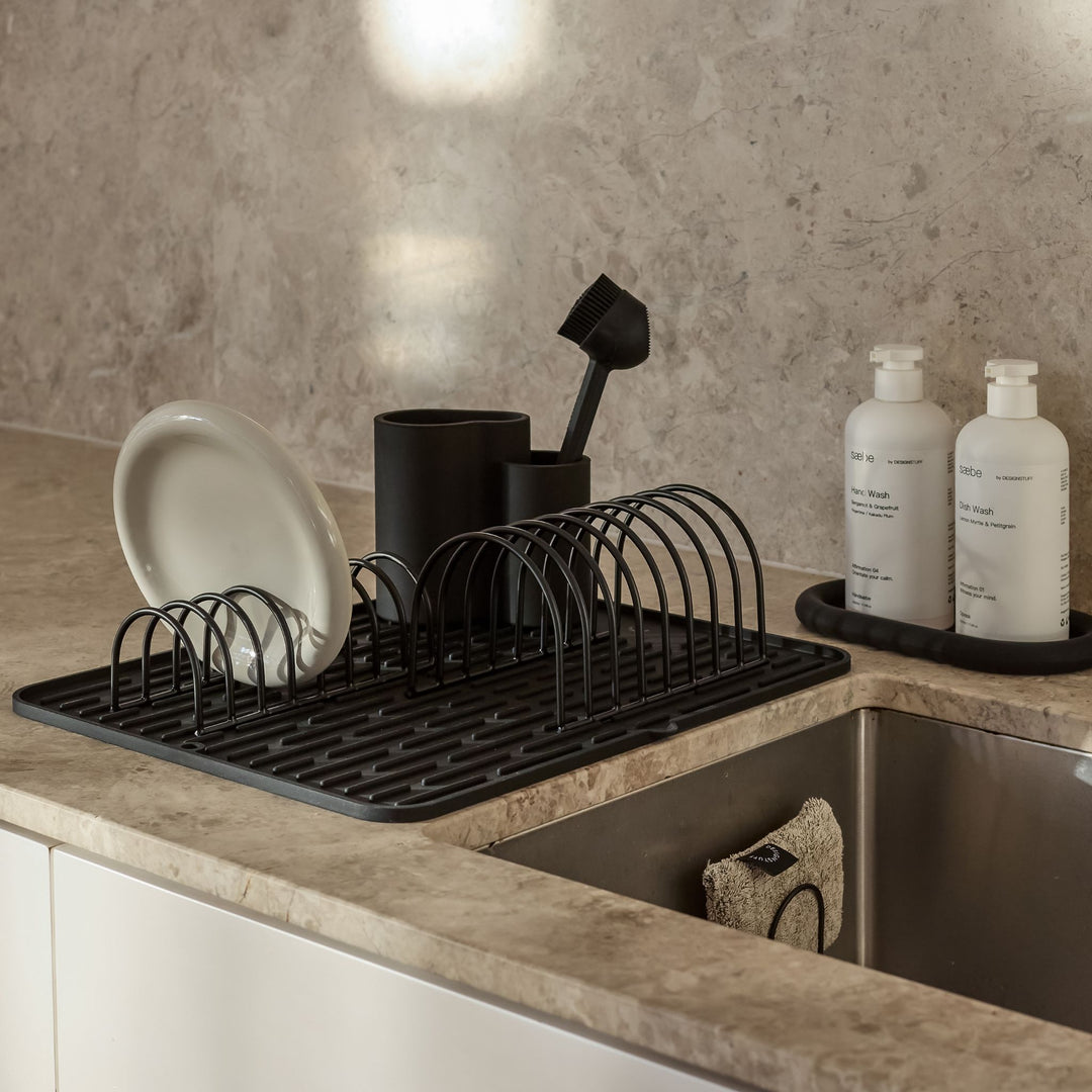 DESIGNSTUFF DRIP Dish Drainer, Black (Set of 2)