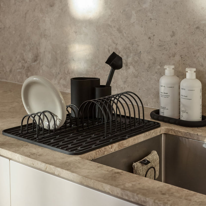 DESIGNSTUFF DRIP Dish Drainer, Black (Set of 2)