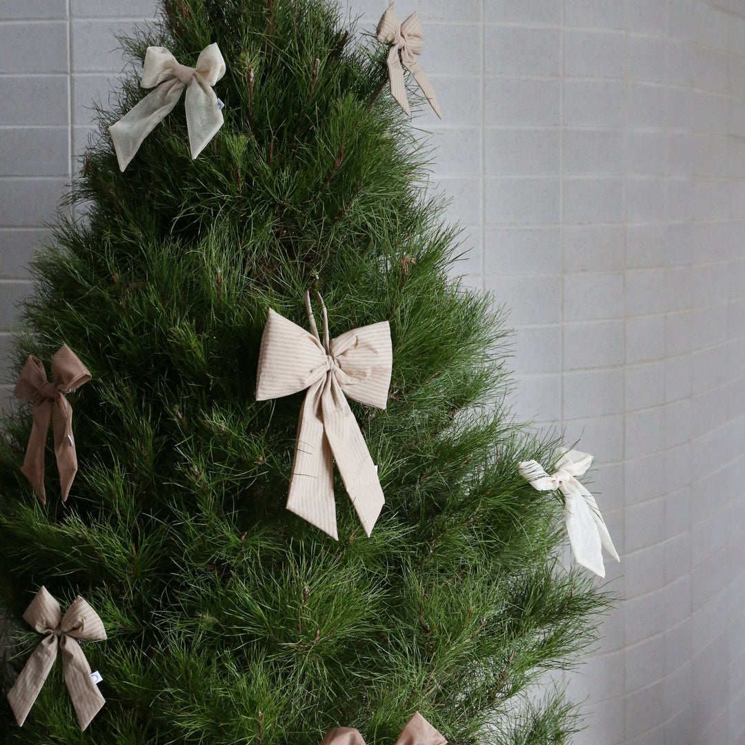 DESIGNSTUFF LUVA Bow w/ Tree Clip, Stripe Sage/Black