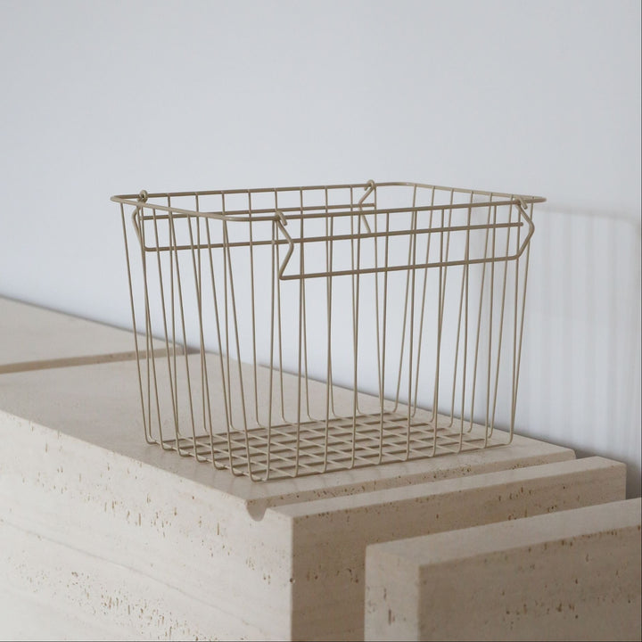 DESIGNSTUFF FORMA Metal Basket, L, Sand