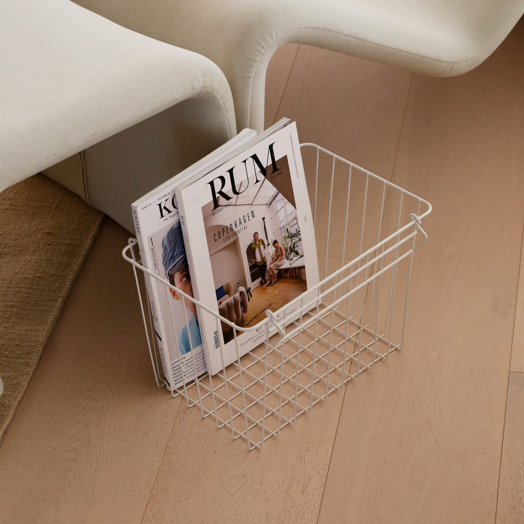 DESIGNSTUFF FORMA Metal Basket, L, White