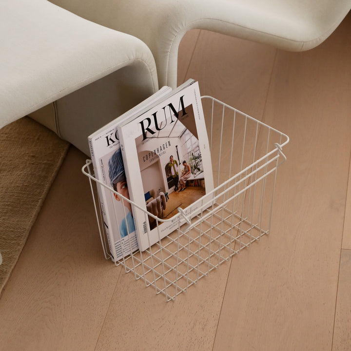 DESIGNSTUFF FORMA Metal Basket, L, White