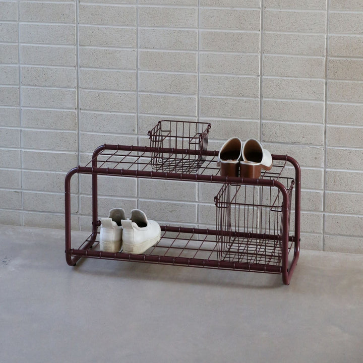 DESIGNSTUFF FORMA Metal Basket, L, Burgundy