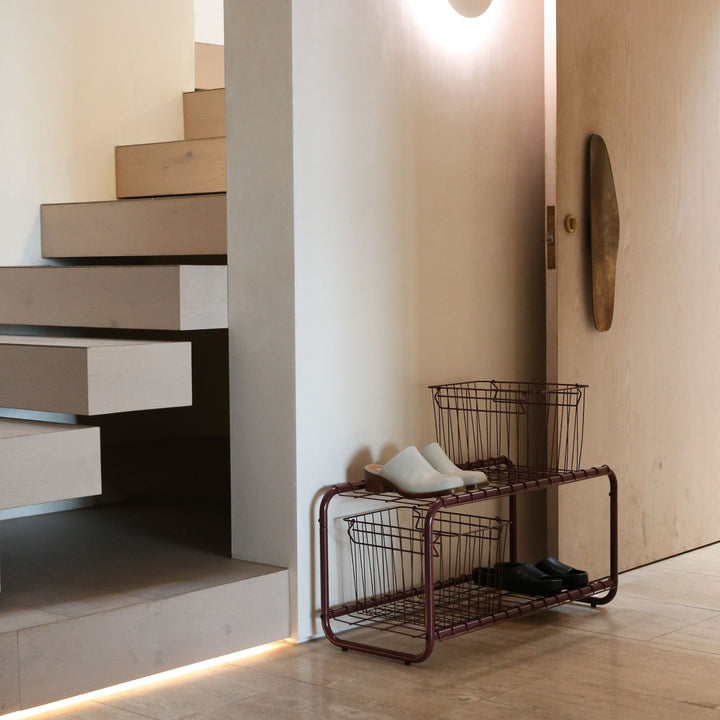 DESIGNSTUFF FORMA Metal Basket, L, Burgundy