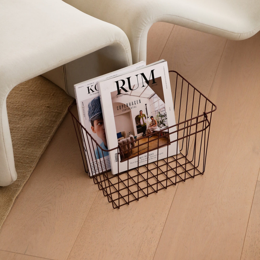 DESIGNSTUFF FORMA Metal Basket, L, Burgundy