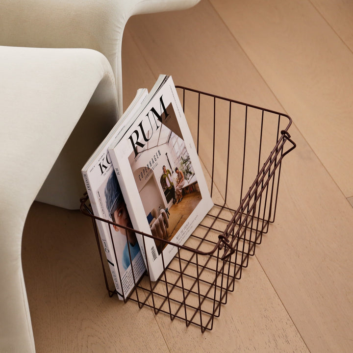 DESIGNSTUFF FORMA Metal Basket, L, Burgundy