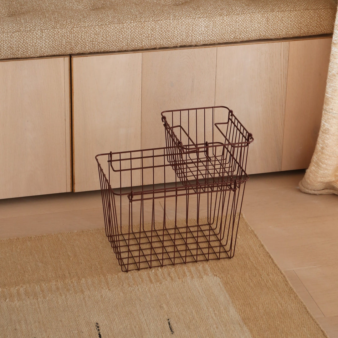 DESIGNSTUFF FORMA Metal Basket, L, Burgundy