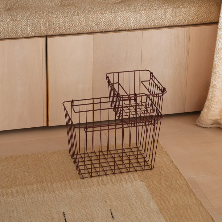 DESIGNSTUFF FORMA Metal Basket, L, Burgundy