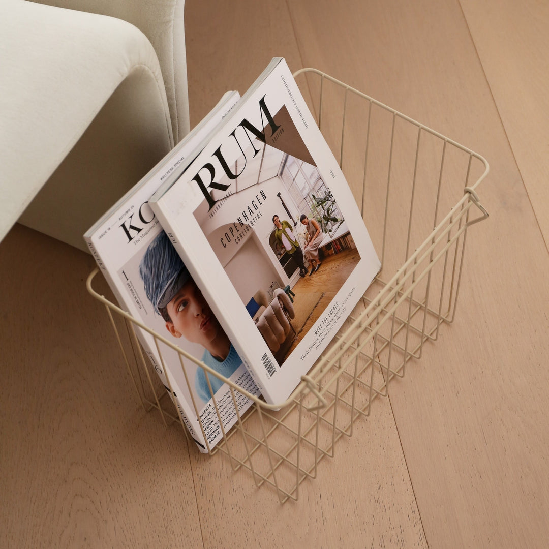 DESIGNSTUFF FORMA Metal Basket, L, Sand