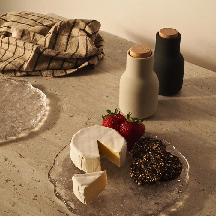 AUDO CPH Salt and Pepper Bottle Grinders Set, Small, Hunting Green/Beige w/ Walnut Lid