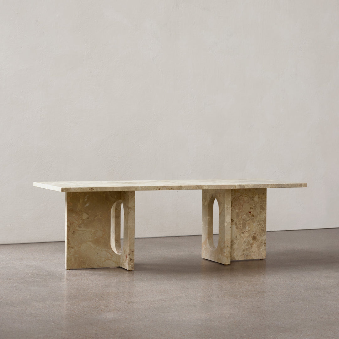 AUDO CPH Androgyne Lounge Coffee Table, 120x45cm, Kunis Breccia Stone, Sand/Sand