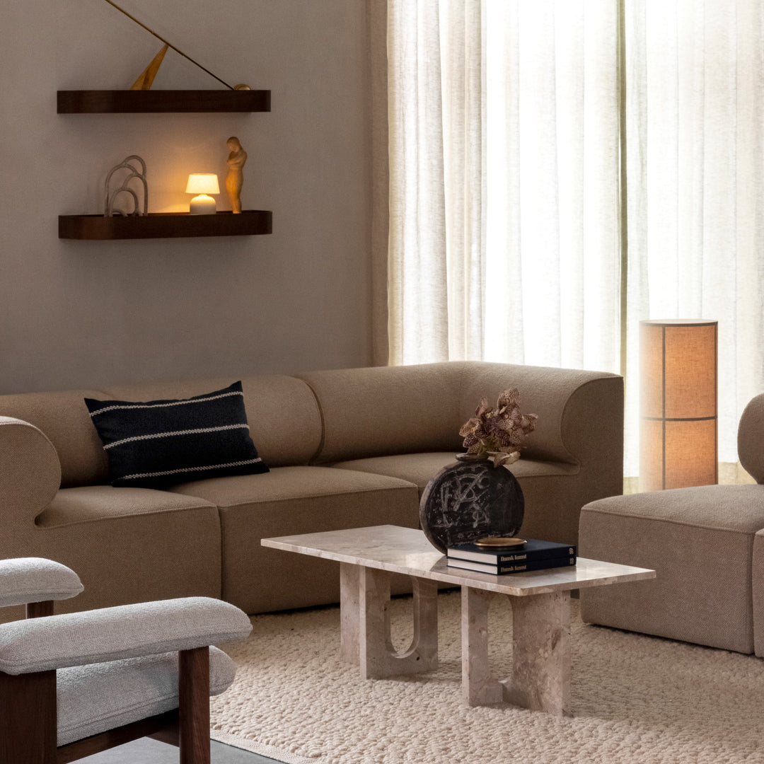 AUDO CPH Androgyne Lounge Coffee Table, 120x45cm, Kunis Breccia Stone, Sand/Sand