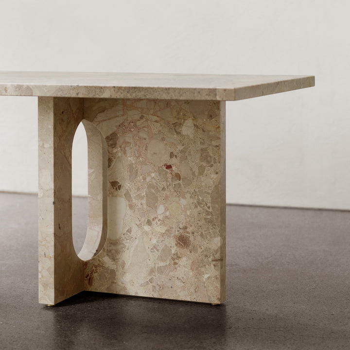 AUDO CPH Androgyne Lounge Coffee Table, 120x45cm, Kunis Breccia Stone, Sand/Sand