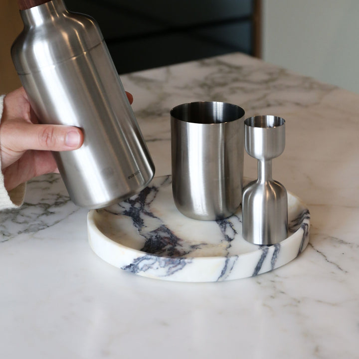 BLACK BLAZE Linea Round Marble Tray, D20cm, Calacatta Viola