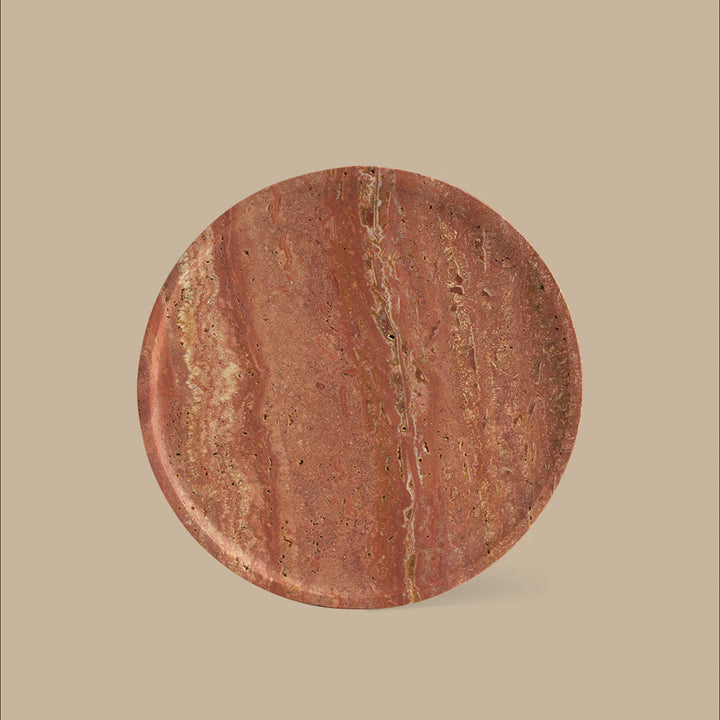 BLACK BLAZE Linea Slim Tray, D20cm, Red Travertine