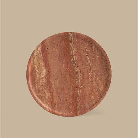 BLACK BLAZE Linea Slim Tray, D20cm, Red Travertine