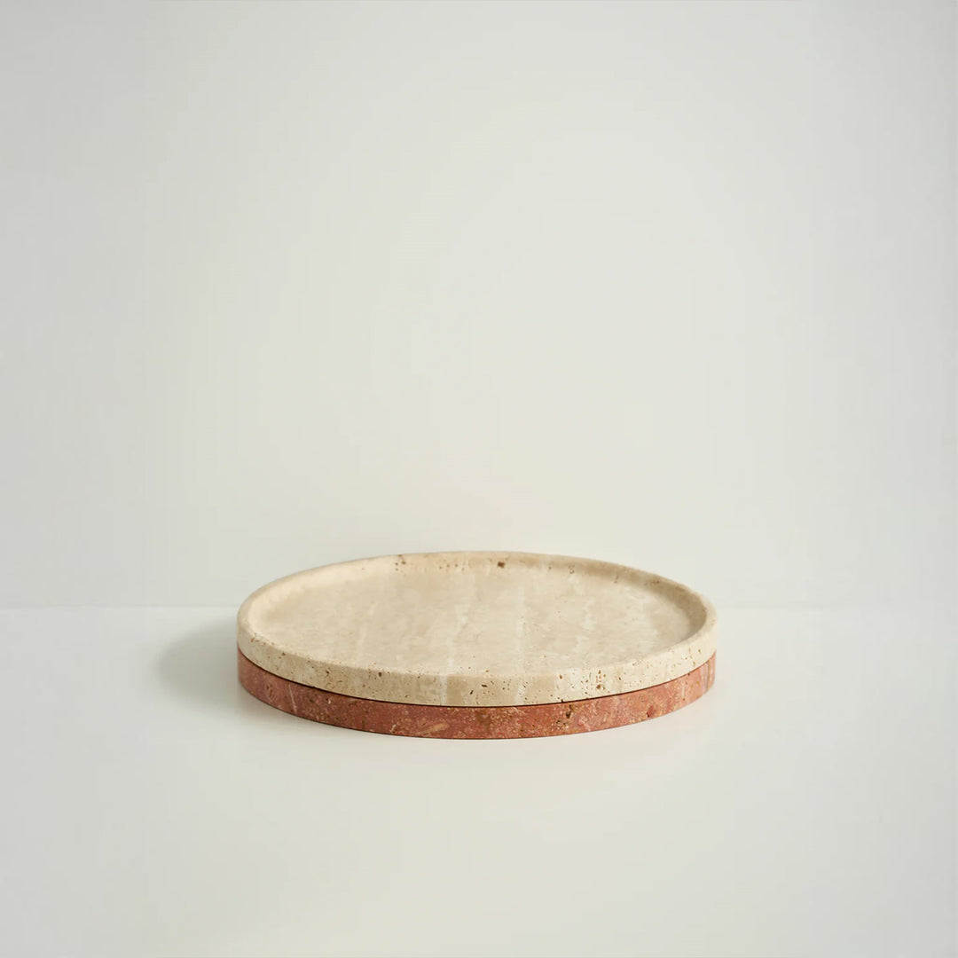 BLACK BLAZE Linea Slim Tray, D20cm, Red Travertine