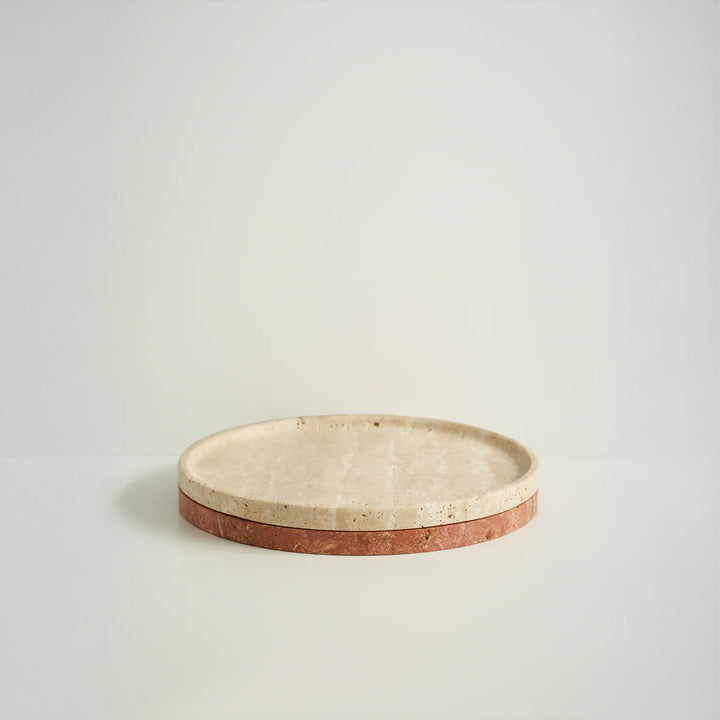 BLACK BLAZE Linea Slim Tray, D20cm, Red Travertine
