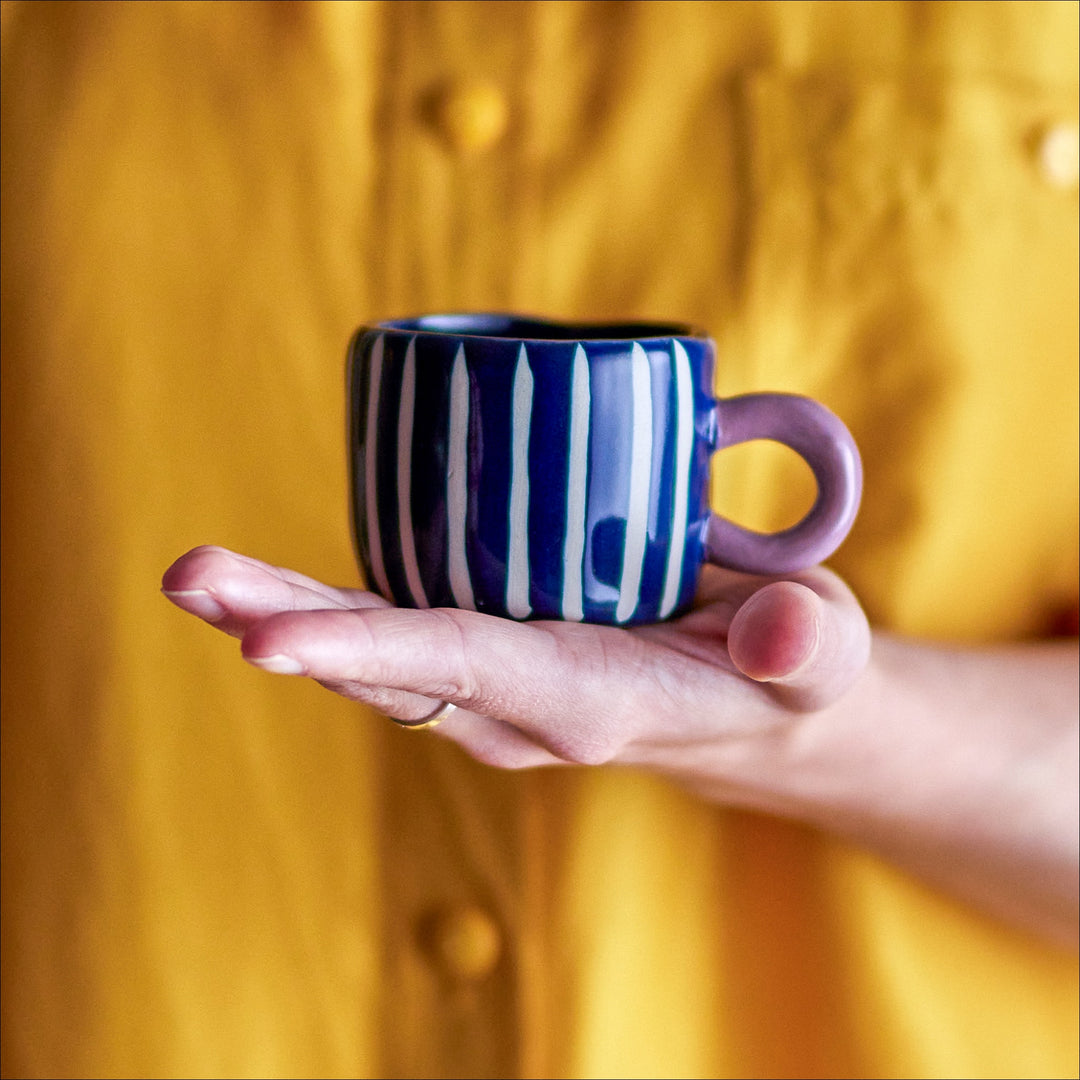 BLOOMINGVILLE Nini Stoneware Espresso Mini Cup, Blue
